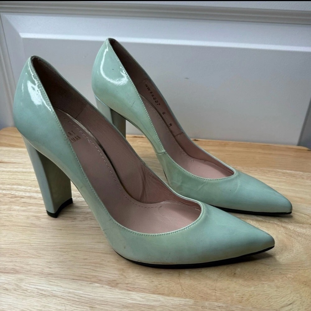 Stuart Weitzman Mint Green Patent Heels